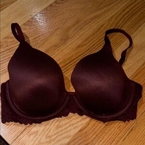 Elegant Burgundy Lace Bra - Aerie Sunnie Full Coverage